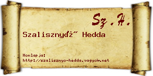 Szalisznyó Hedda névjegykártya
